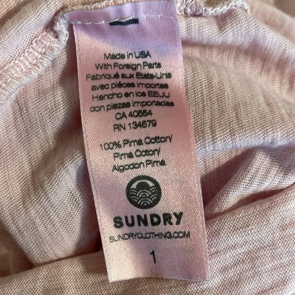 Sundry women’s shirt small 4 6 top Pima long sleeve poet flutter cuff  pink NWT - Picture 7 of 9